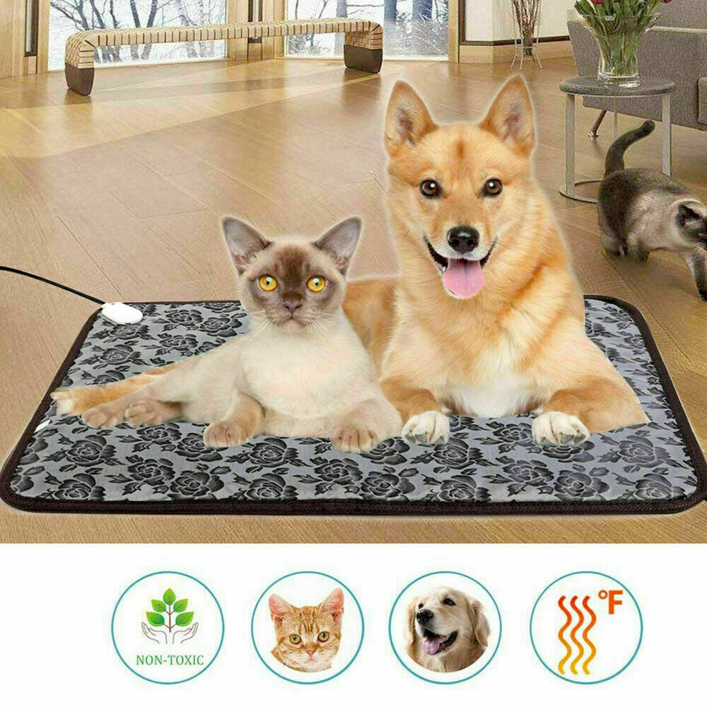 Dog and cat relaxing on self-heating waterproof pet bed pad - Shopszara