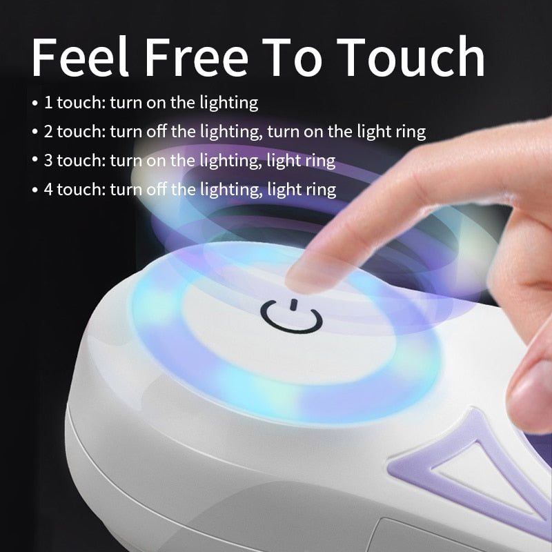 Touch control panel for LED lighting modes on retractable dog leash - Shopszara