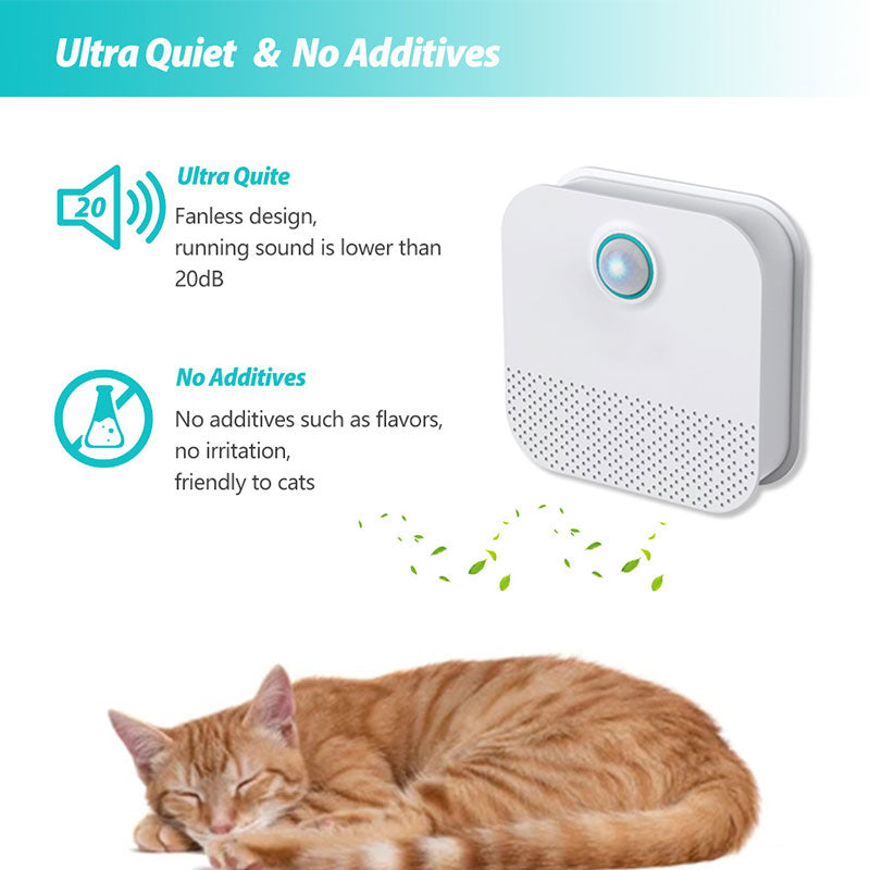 Smart cat litter odor purifier device with sleeping cat - ultra quiet air cleaner - Shopszara