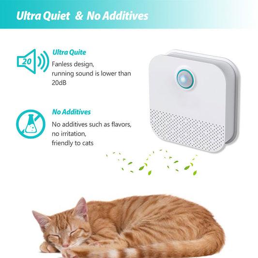 Smart cat litter odor purifier device with sleeping cat - ultra quiet air cleaner - Shopszara